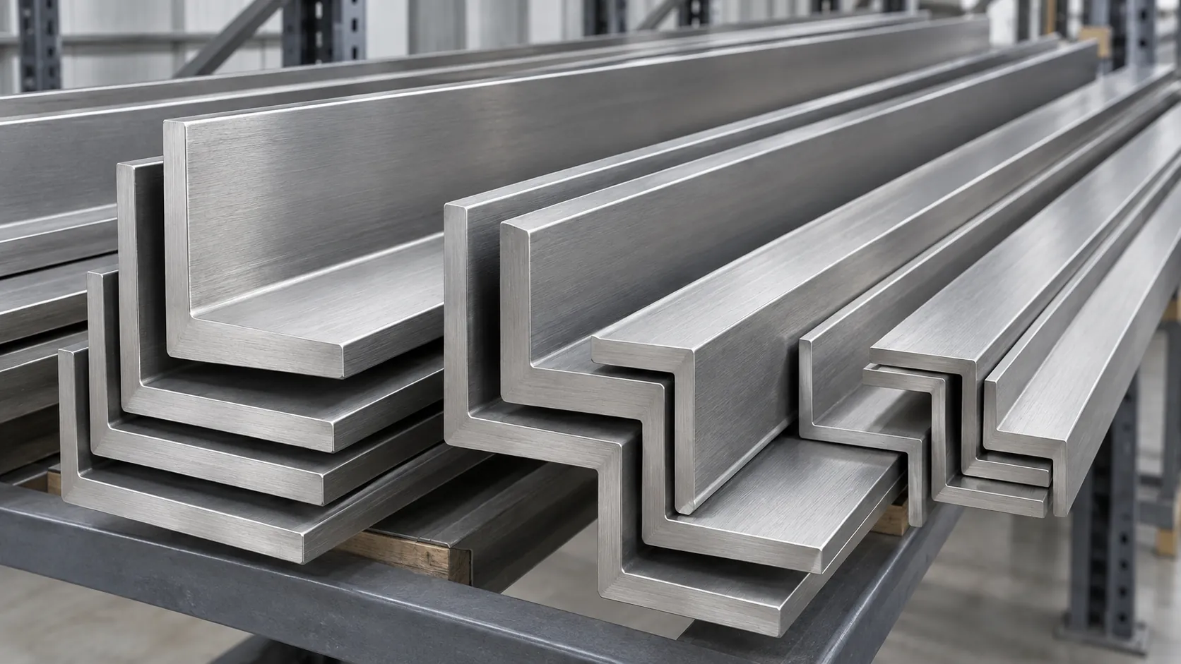 Illustrative stainless steel L-angle sections