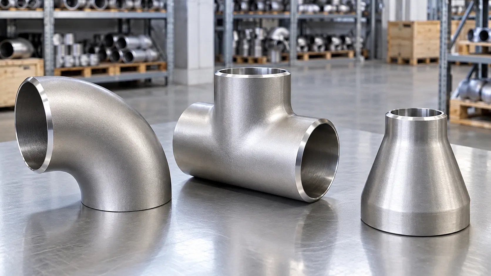 Illustrative butt-weld elbow, tee and reducer fittings