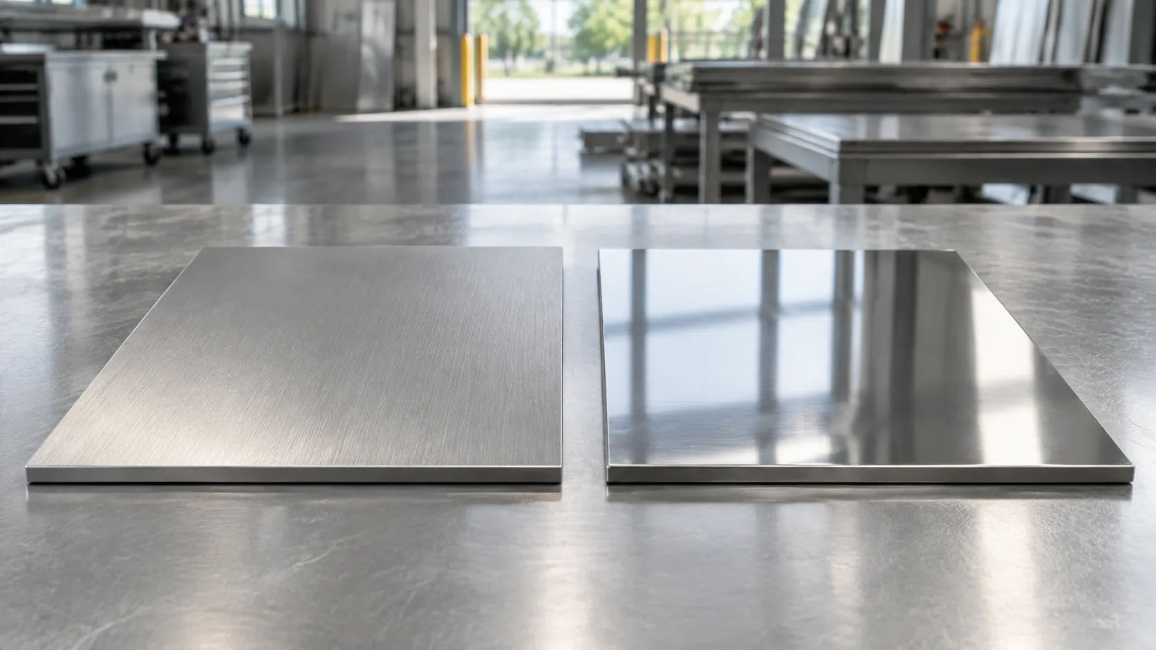 Illustrative stainless steel flat samples