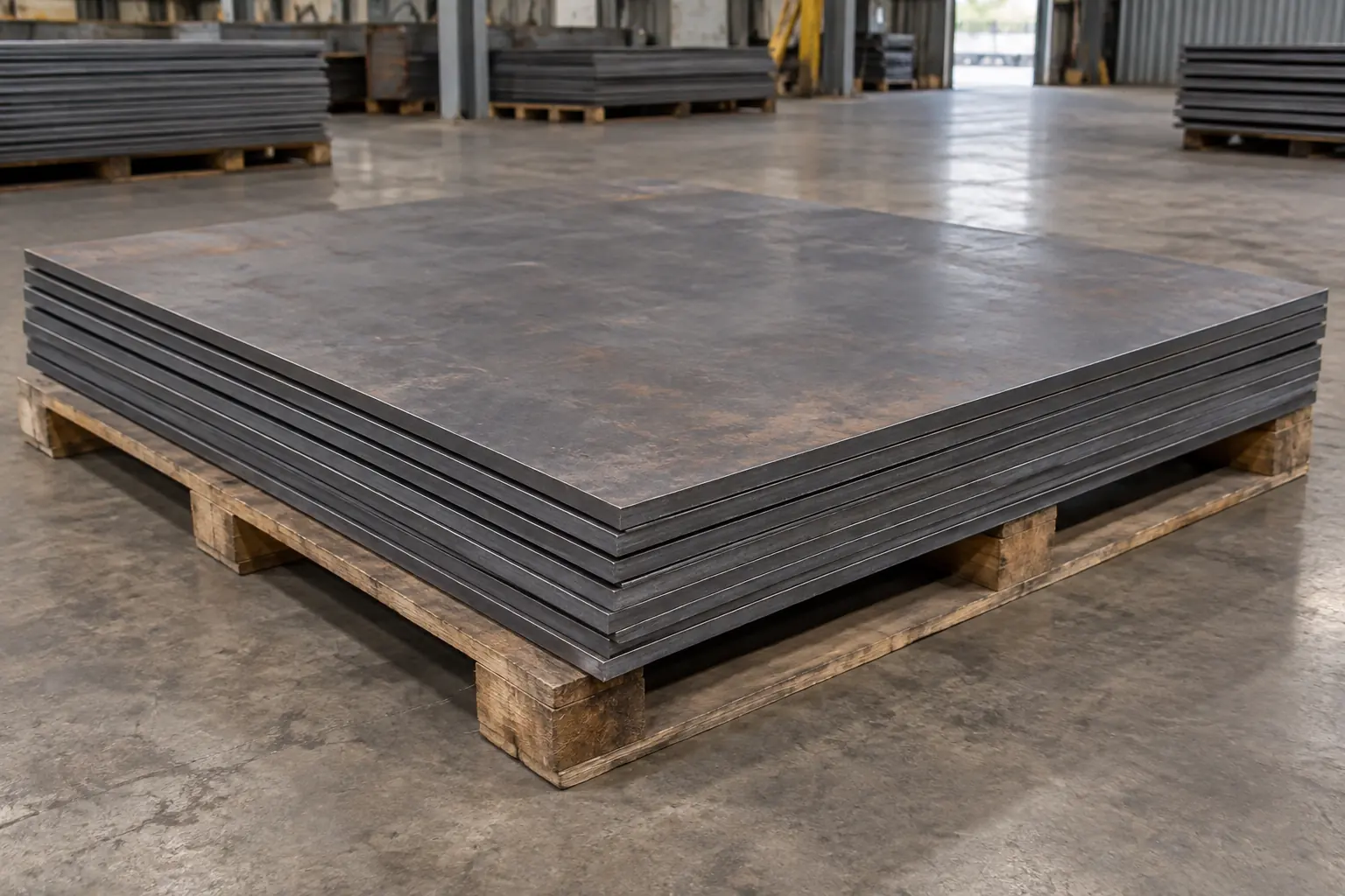 Illustrative flat mild steel sheets