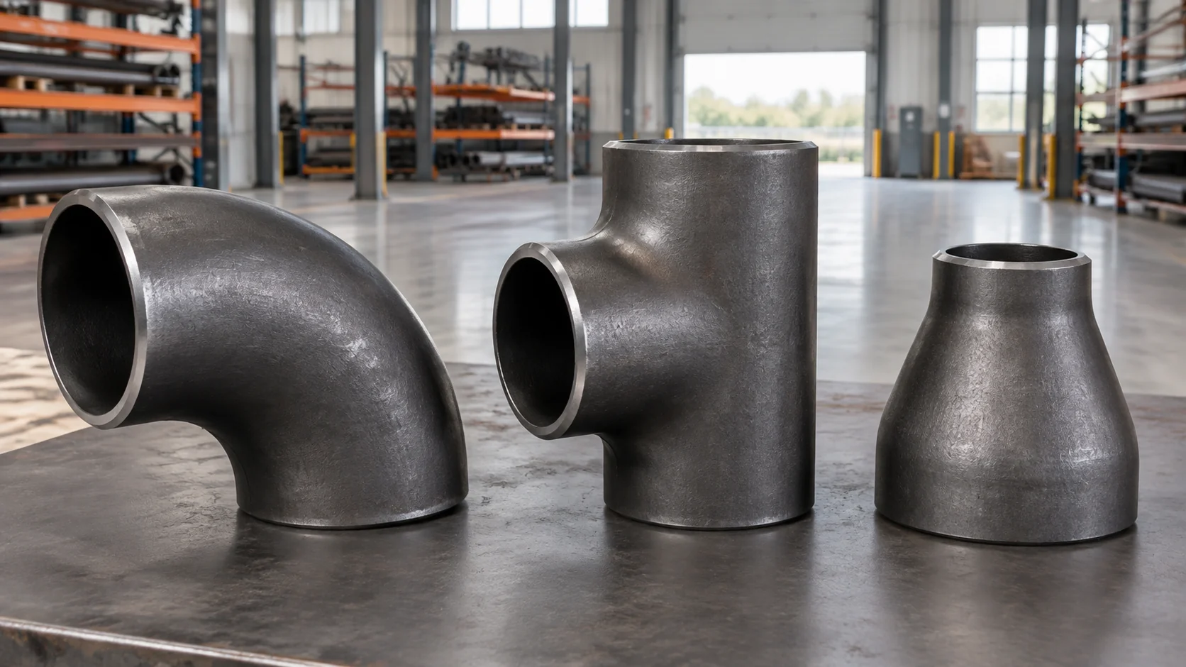 Illustrative mild steel fittings product form; grade and stock require confirmation