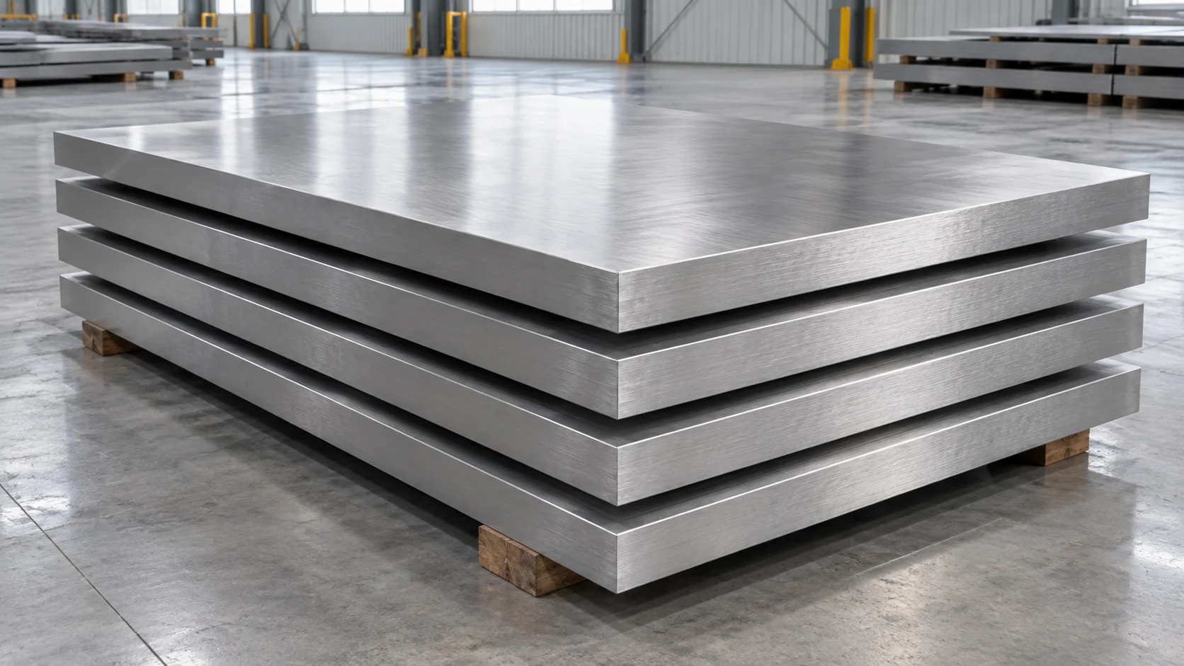 Illustrative stainless steel plates product form; grade and stock require confirmation